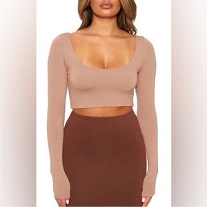Naked Wardrobe Scooped Right Up Crop Top
